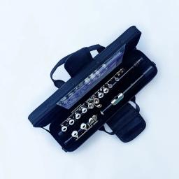 Japão 212 preto 16 buracos flauta instrumento de sopro fechado chave adicionar a chave e c tom niquelado concerto flauta com caixa de música - Image 6