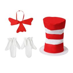 Chapéu alto listrado vermelho e branco da Dra. Su, Interpretação, Adereços de Palco, Festa de Aniversário - Image 1