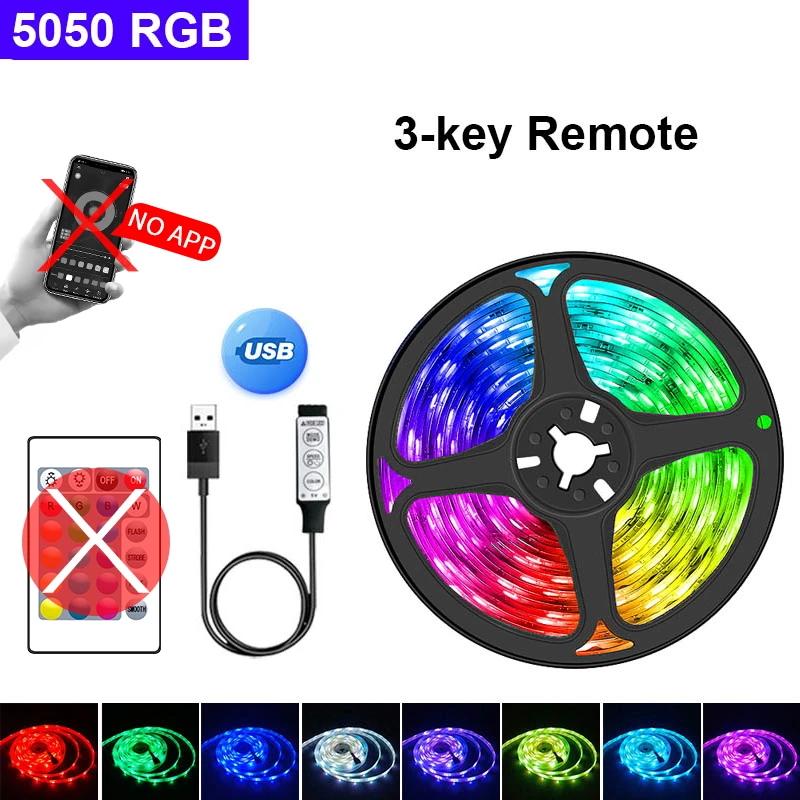 Tiras de luzes LED Bluetooth para festa de quarto, fita flexível, Wi-Fi, RGB, TV, fita, 1m-3m, 5m, 10m, 15m, 20m, 25m, 30LED por metro, 5050 - Image 1