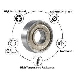 10 peças 608 zz 608rs rolamentos de esferas 608zz metal duplo blindagem em miniatura rolamentos rígidos de esferas de skate 8mm x 22mm x 7mm - Image 5