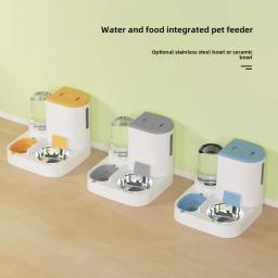 Alimentação automática dispensador de água para cães e gatos, tigela integrada Pet máquina de alimentação, à prova de umidade - Image 1