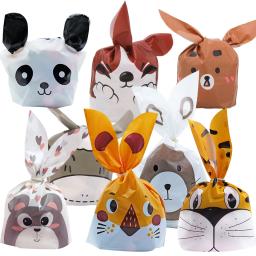 10/20 pces plástico caixa de doces animais sacos de orelha de coelho para crianças festa de aniversário biscoitos presentes de cozimento suprimentos de empacotamento - Image 2