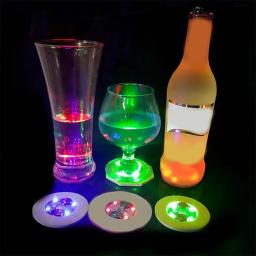 LED Luminous Coasters com luzes, garrafa adesivos, 3 modos, apto para Cocktail Drink, casa, festa de casamento, Xmas Table Decorações, 5 pcs, 1pc - Image 3