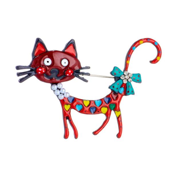 Broches Adoráveis de Gato com Esmalte e Pérolas - O Presente Perfeito para Amantes de Animais e Amigos