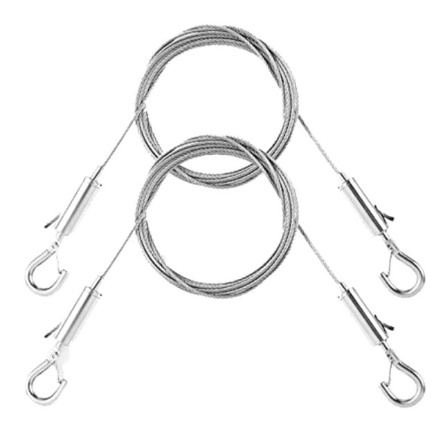 Kit de Cabo de Aço Inoxidável para Pendurar Quadros, Ajustável e Resistente, 1m x 1.5mm, 2 Peças