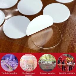 100 pçs dupla face pontos pegajosos fita transparente sem vestígios adesivos autoadesivos para cartaz festival parede pendurado decoração 10-30mm - Image 1