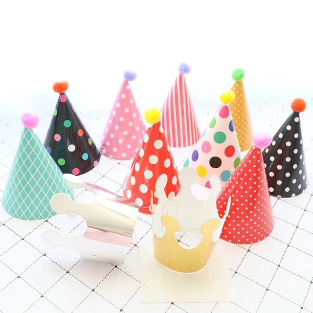 Conjunto de Chapéus de Aniversário Artesanais para Meninos e Meninas com 11 Peças - Coroas, Bolinhas e Acessórios Fotográficos para Bebês