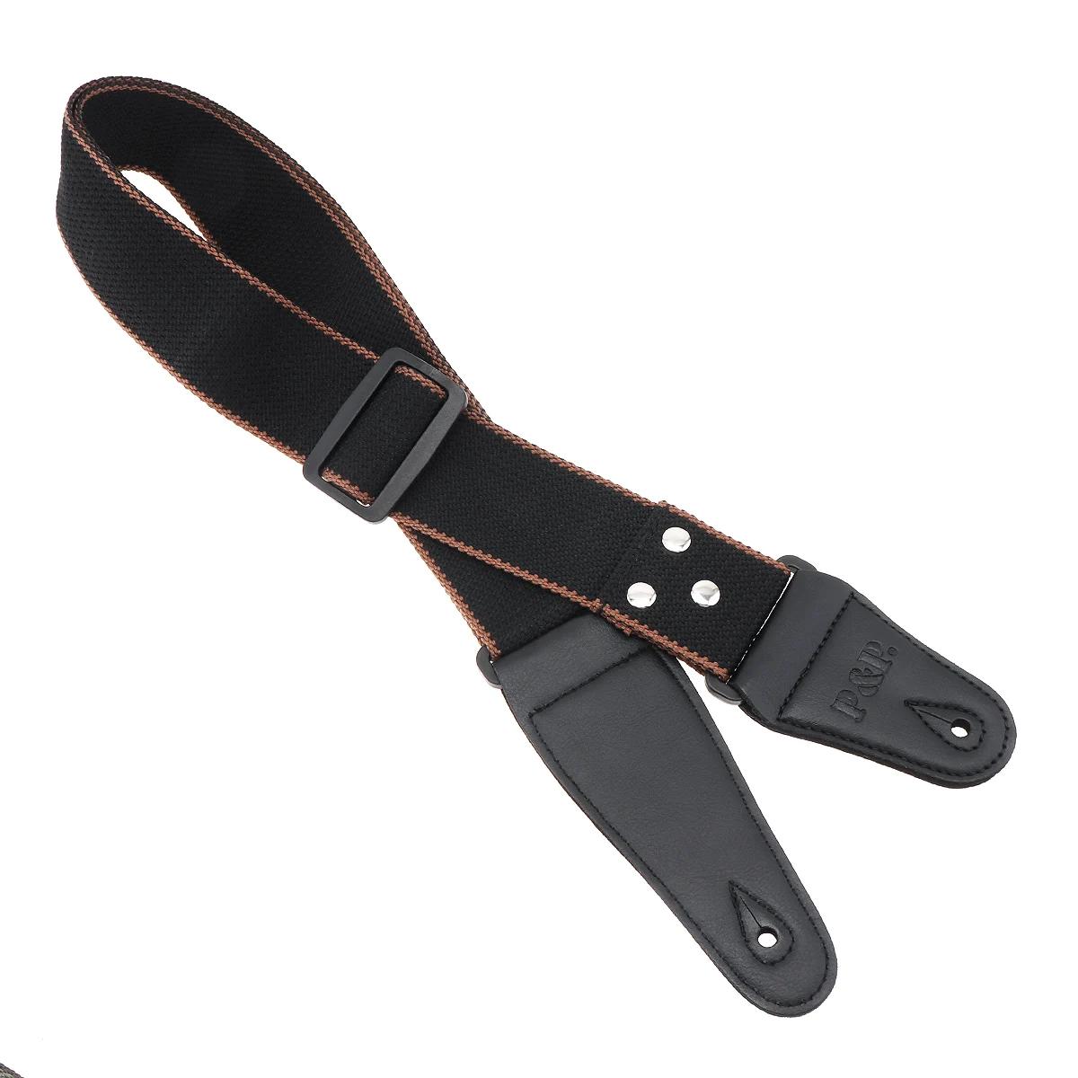 Correia de guitarra elétrica de algodão puro ajustável, cinto para violão, baixo acústico, acessórios de instrumentos musicais - Image 1