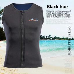 Colete de neoprene masculino com zíper completo, jaqueta quente, sem mangas, protetor solar, água fria, mergulho, surf, top, 2mm - Image 1