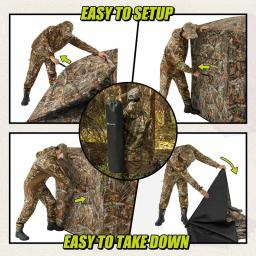 Tenda de camuflagem portátil para camping ao ar livre e caça, ultraleve ângulo de visão, equipamento turístico, 270 graus, 2-3Persons - Image 5
