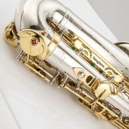 Saxofone Alto profissional com boquilha caso e acessórios, níquel, prata, chave de ouro, E-Flat, novo, WO37 - Image 6
