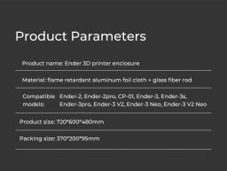 Ender Original Enclosure Upgrade Fireproof Dustproof Temperatura constante Impressora 3D Peças Tampa Tent para Ender-3 Series - Image 6