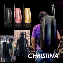 Christina bolsa para violino, estojo de fibra de carbono, mochila de viagem semi-dura com tubo de arco separado, tamanho 4/4-3/4, espaço de camada dupla - Image 1