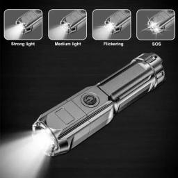 USB poderosa lanterna LED recarregável, 18650, impermeável, zoom, pesca, caça, 100000 lumens, tático - Image 3