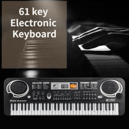 Teclado eletrônico com microfone para crianças, 61 teclas, piano digital, órgão, instrumento elétrico, brinquedo musical para crianças - Image 3