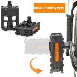 Universal Folding Bike Pedais, Footboard dobrável com refletor, MTB Road Bike, Rolamento selado reflexivo antiderrapante - Image 1
