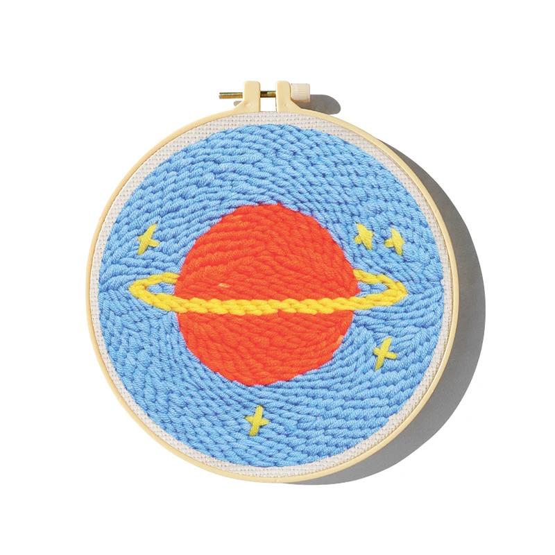 Punch Needle Embroidery Kit para Iniciantes e Crianças, Padrão Simples, Bordados DIY, Pinturas Decorativas de Lã, Decoração de Casa - Image 1