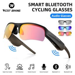 West Biking Smart Bluetooth Óculos, Fones De Ouvido, Áudio Chamando Óculos De Sol, Esportes Fones De Ouvido Estéreo, Música, UV400, Óculos De Ciclismo - Image 1