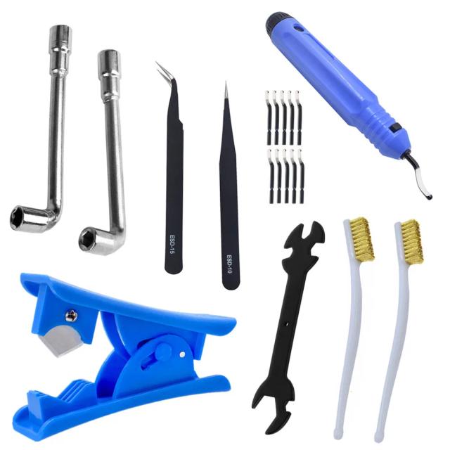 Kit Completo de Ferramentas para Impressão 3D: Faca de Corte, Cortador de Borda, Chave, Agulha para Bocal e Raspador