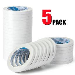 5 rolos de fita adesiva dupla face 5mm 8m cola forte feita de papel fitas para diário casa diy arte artesanato adesivos material de escritório - Image 1