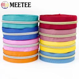 Nylon Zíperes e Sliders para Saco e Vestuário, Kit de Reparação do Vestuário, Dentes Zips, DIY Acessórios De Costura, Ouro e Prata, Meetee 5 #, 3 m, 5 m - Image 6