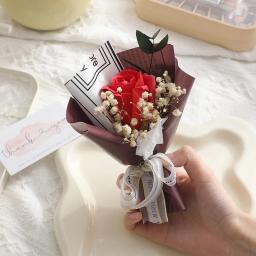 Criativas rosas românticas, pequenos buquês, Mini buquês com presentes de mão, sabonetes, Dia da Mulher, Dia dos Namorados - Image 3