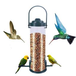 Alimentador automático Pet Bird Food Dispenser, múltiplos furos, alimentador de pássaros pequenos, suspensão ao ar livre, ferramenta de alimentação do pé, suprimentos - Image 1