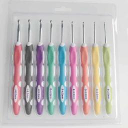 Ergonômico Crochet Hook Set, Agulha de tricô, Acessórios de costura, DIY Hand-made Tool, Sweater Needle, 9pcs por conjunto - Image 4