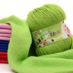 Fio De Seda Para Tricô Manual, Fio De Crochet De Algodão, Tricots, Meias De Malha DIY, Cobertor De Suéter, 1Pc, 50g - Image 1