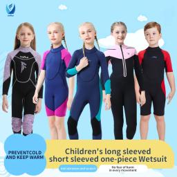 Roupa de mergulho infantil de neoprene, 2mm, 3mm, peça única, manga longa, à prova de frio, protetor solar, surf, natação, mergulho - Image 1