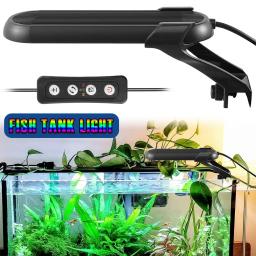 Impermeável LED Fish Tank Light com controle remoto, Aquário Clip Lamp, brilho ajustável, 3 temporizadores, 14 cores de luz - Image 1