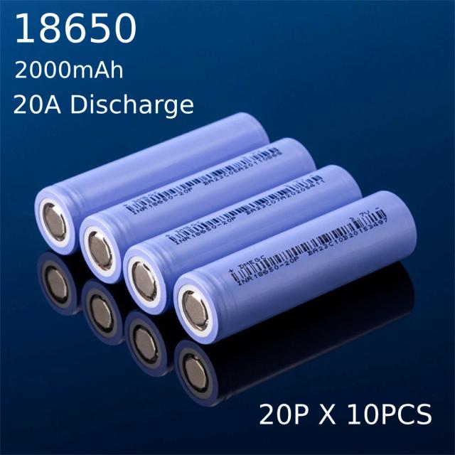 Bateria de lítio grau a 18650, 2000mah, 3.7v, 20a, descarga, baterias de íon-lítio recarregáveis, dmegc 20p, corrente real para ferramenta elétrica
