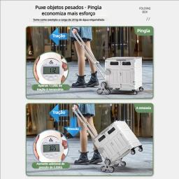 Outdoor Camping Folding Carrinho de compras, Household Portable Express Delivery Cargo Trailer, Piso Stall Cargo, 80L - Image 2