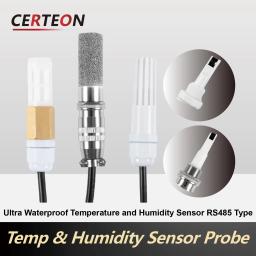 Sensor de Temperatura e Umidade RS485 Industrial à Prova d'Água Alta Precisão Sonda de Metal PE PVC Transmissor com Cabo de 0.5m para Ambientes Severos - Image 1