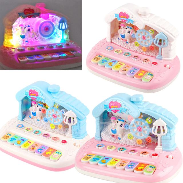 Piano Eletrônico Musical com Luzes, Brinquedo para Aprender e Brincar, Presente Perfeito para Crianças de 1 a 3 Anos