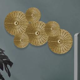 Ferro forjado parede pendurado decoração, luxo ouro irregular redondo pingentes, estilo ins, sala de estar e decoração de casa - Image 5