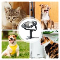 Alimentador lento elevado para animais de estimação, tigelas para cães, suporte ajustável, tigela de água antiderrapante, tigela para cães levantada para gatos pequenos, filhotes - Image 3