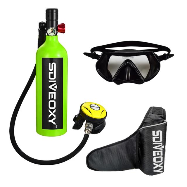 Mergulho Portátil SDIVEOXY: Set Completo com Cilindro de 1L para Aventuras Aquáticas e Natação