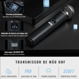 PTU-7000 Phenyx Pro Profissional Quad Channel UHF Sistema de microfone sem fio Microfones portáteis para Igreja, DJ, Cantar, Karaokê - Image 4