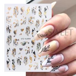3d linhas francesas etiqueta da arte do prego rosa ouro abstrato graffiti tiras geometria japonesa para manicure bronzeamento slider decoração - Image 4