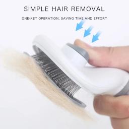 Escova auto-limpante para animais de estimação, removedor de cabelo, ferramentas de higiene, acessórios dematting, slicker beleza, raspador, gatinho, cachorro, gato - Image 2