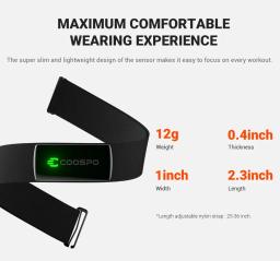 COOSPO-Monitor de Freqüência Cardíaca Recarregável, Ciclismo Fitness, BT5.0, ANT Plus para Garmin, Wahoo, Zwift, H9Z - Image 5