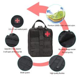 Kit de primeiros socorros sobrevivência, impermeável tecido oxford saco de viagem, cintura tática, escalada ao ar livre e equipamentos de camping, saco seguro - Image 3
