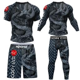 Full Body Compression Boxing Jerseys para homens e mulheres, shorts MMA, camiseta Jiu Jitsu, conjuntos de calças, Rashguard Bjj, ternos de boxe, roupas Rash Guard - Image 1