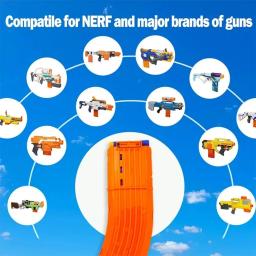 1/3 pçs laranja 15 dardos curvo revista substituição banana curvado clipe de recarga rápida compatível para nerf elite dardos arma de brinquedo - Image 2