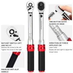 RIDERACE-Bicicleta Torque Wrench Set, Bicicleta Allen Key Tool, Pro Socket Spanner, Motocicleta Repair Kit, Dual Direction, 1/4 ", 2-24Nm, 15Pcs - Image 2