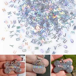 Alfabeto Inglês Flocos de Enchimento de Resina Epóxi, Glitter Holográfico, Laser Carta, Enchimento, Molde De Silicone, artesanal, DIY - Image 1