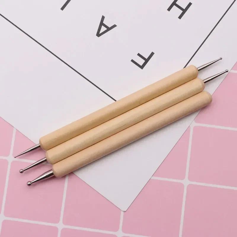 3 pçs padrão de gravação argila escultura modelagem fazendo cerâmica ferramentas bola styluses ferramenta para kit de ferramentas de argila de polímero - Image 1