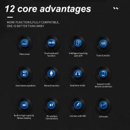 Piano elétrico dobrável multifuncional com pedal, portátil, teclado duplo, teclado eletrônico, BT Connect, 129 tons, bolsa, 88Key - Image 6