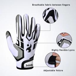 Dedo completo Anti Slip Silicone Rugby Luvas, Pulseira ajustável, Luvas de beisebol ao ar livre, Futebol americano, 1 par - Image 2
